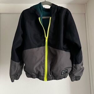 Body Glove Boys size 6 windbreaker with hood gray black chartreuse